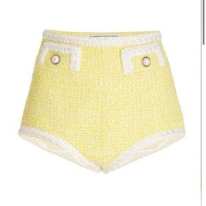 Alessandra Rich Yellow and White Women Shorts